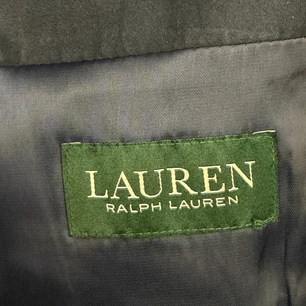 Lauren Ralph Lauren SUEDE Blazer Mens 44R  Sport Coat Suit Jacket Navy Blue Dogs - Picture 3 of 14